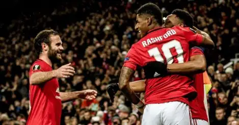 Front three fire Man Utd into knockout stages of Europa League