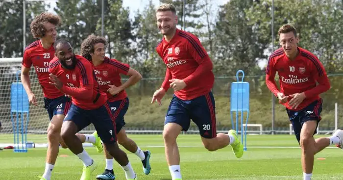 David Luiz, Alexandre Lacazette, Matteo Guendouzi, Shkodran Mustafi, Mesut Ozil TEAMtalk