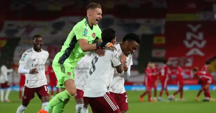 Harry Wilson misses decisive kick as Arsenal beat Liverpool on penalties