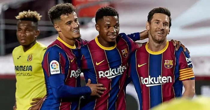 Philippe Coutinho, Ansu Fati, Lionel Messi TEAMtalk