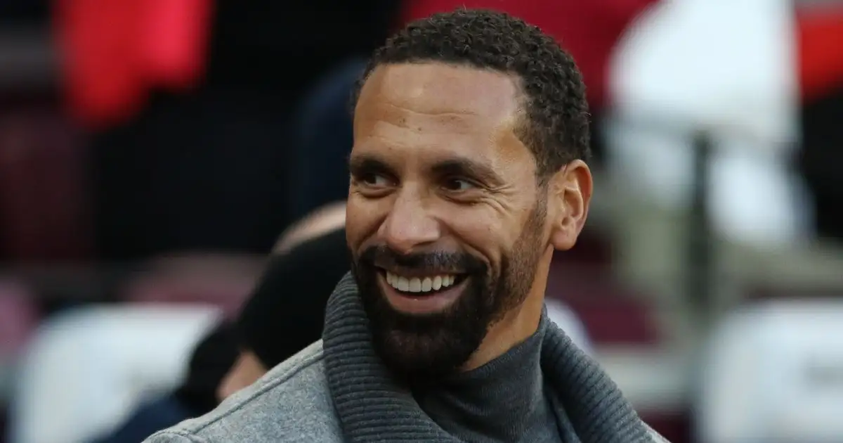 Rio Ferdinand smiling, Man Utd and Liverpool debate