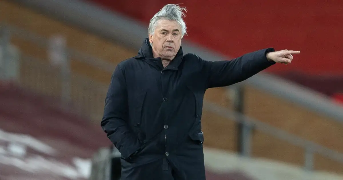 Carlo Ancelotti Liverpool v Everton February 2021