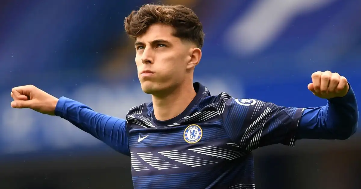 Kai Havertz Chelsea warm-up,