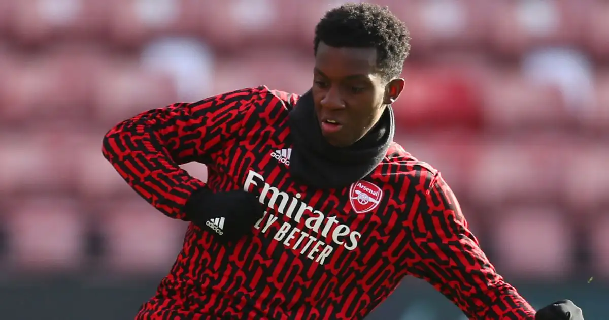 Eddie Nketiah Arsenal warm up