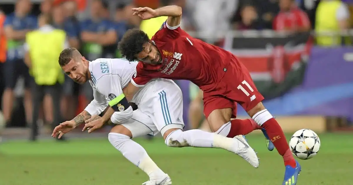 Sergio Ramos, Mohamed Salah Real Madrid v Liverpool May 2018