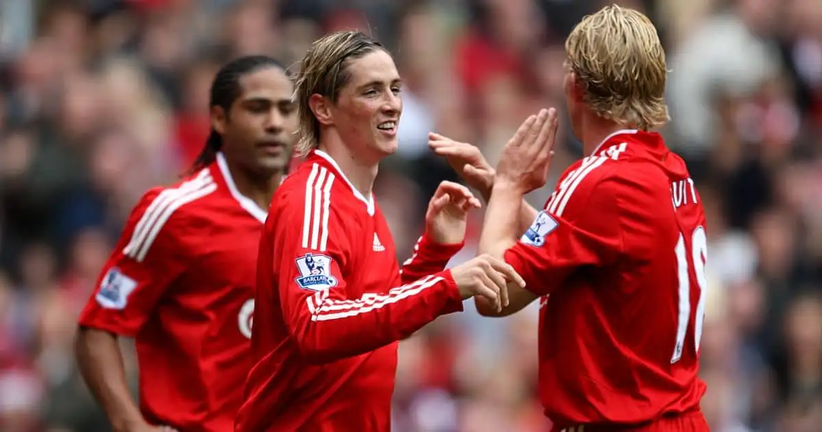 Fernando Torres, Dirk Kuyt Liverpool September 2009