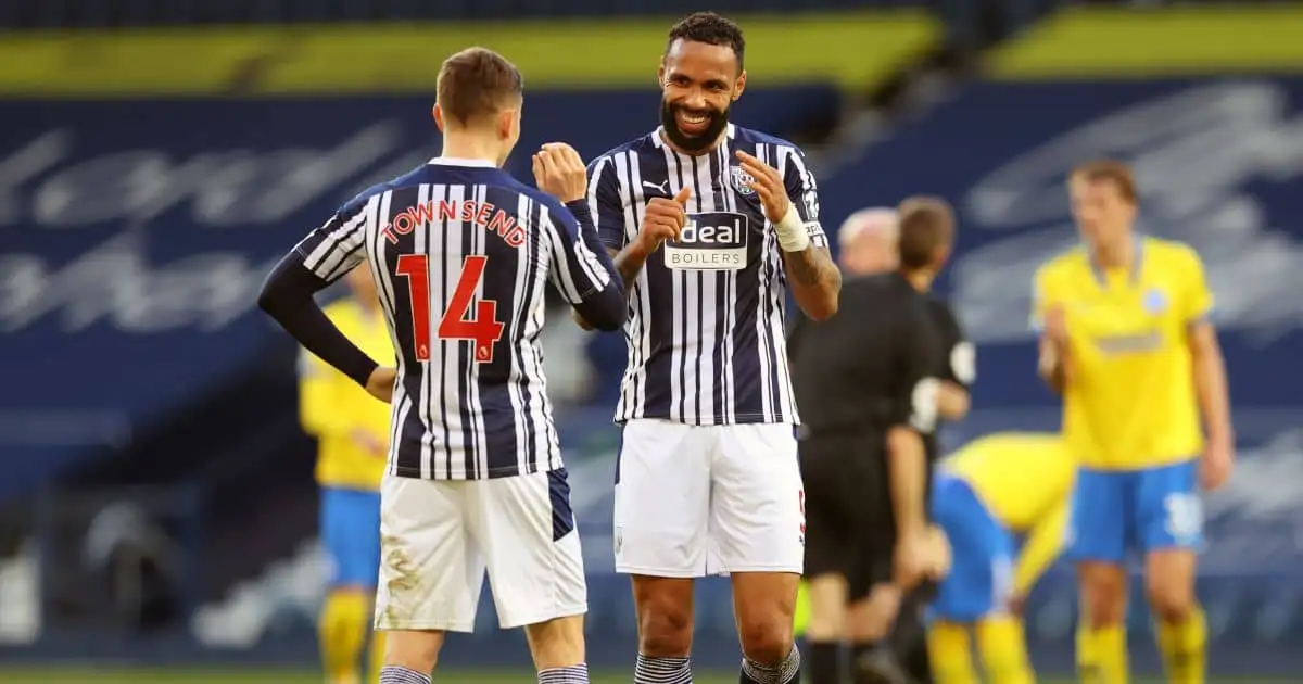 Conor Townsend, Kyle Bartley West Brom v Brighton February 2021