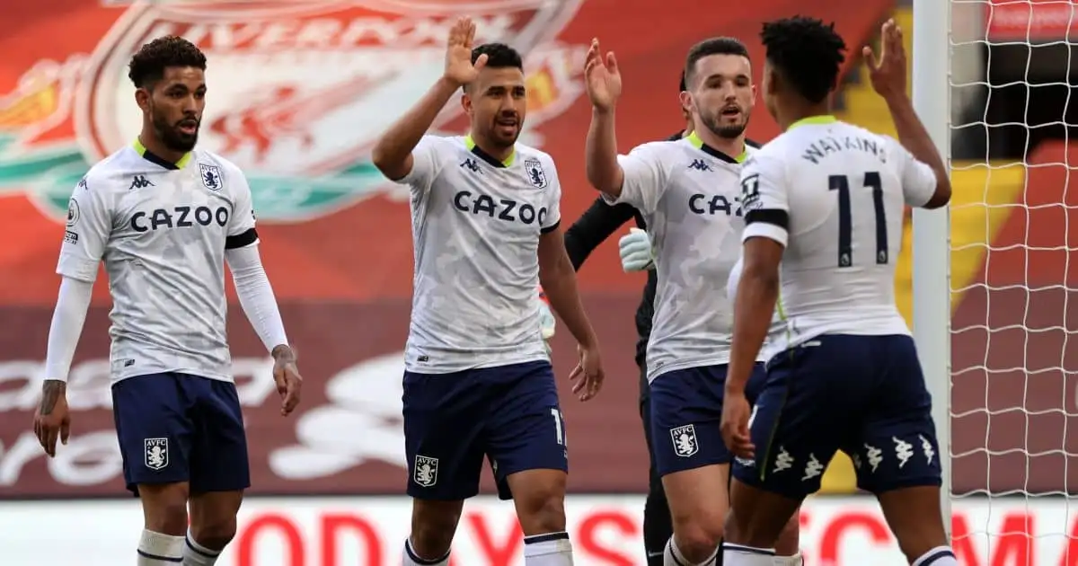 Ollie Watkins, John McGinn, Trezeguet Liverpool v Aston Villa April 2021