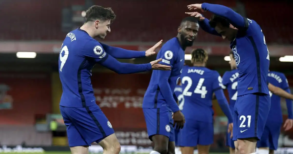 Mason Mount, Ben Chilwell Liverpool v Chelsea March 2021