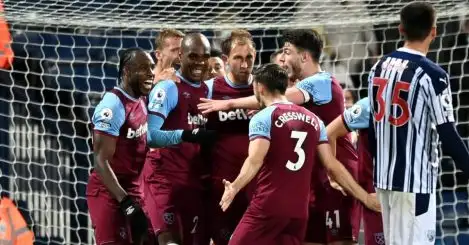 Late double strike puts West Ham on the verge of European football