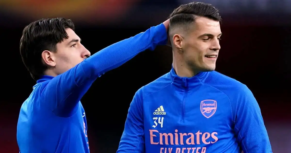 Hector Bellerin, Granit Xhaka, Arsenal training kit