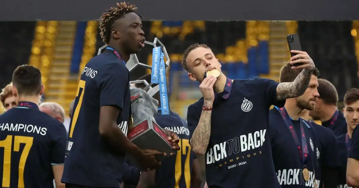 Noa Lang, Youssouph Badji Club Brugge trophy May 2021