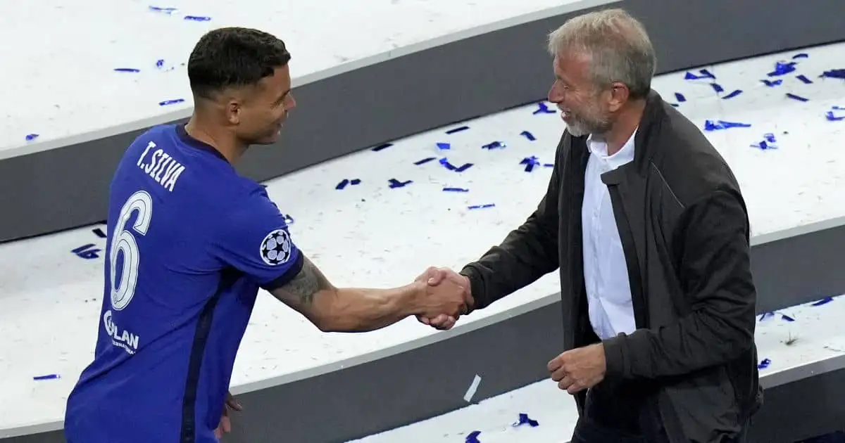 Thiago Silva, Roman Abramovich Man City v Chelsea Champions League final May 2021