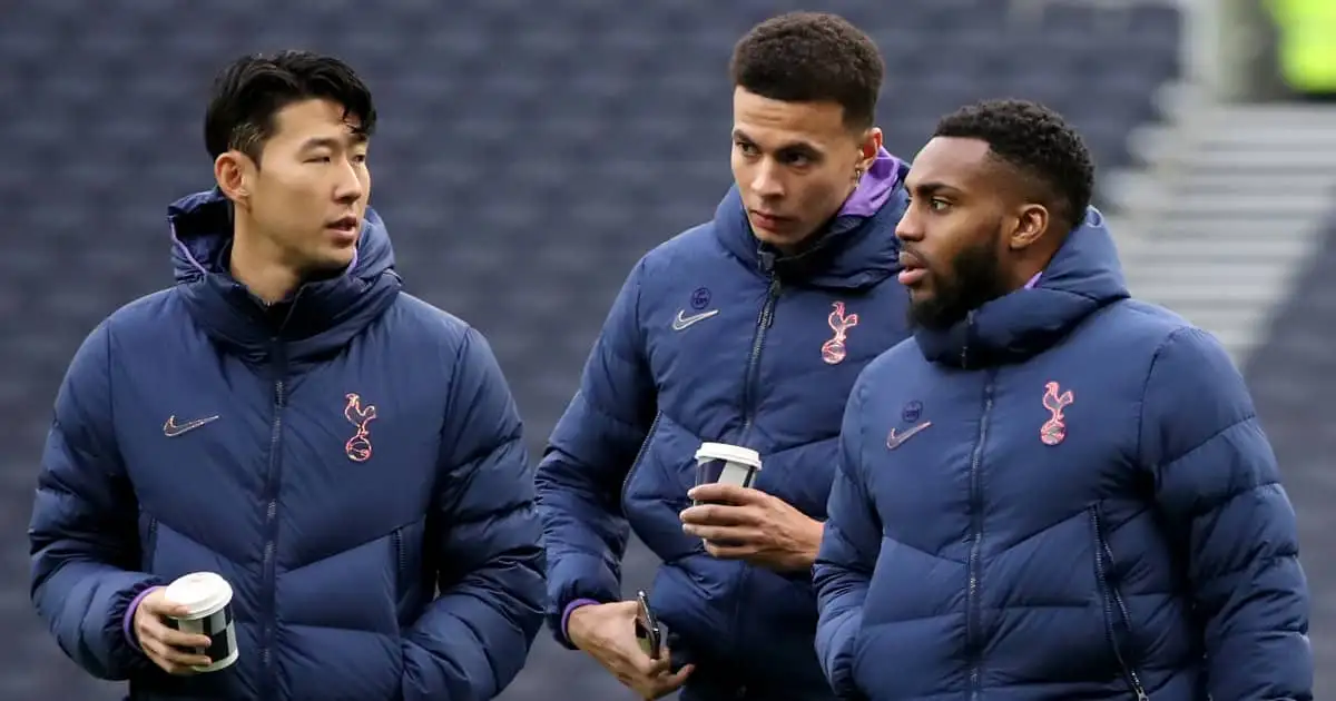 Tottenham stars Son Heung-min, Dele Alli and Danny Rose in discussion
