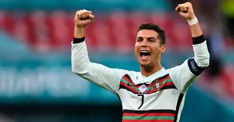 Record-breaking Cristiano Ronaldo scores twice in late Portugal win