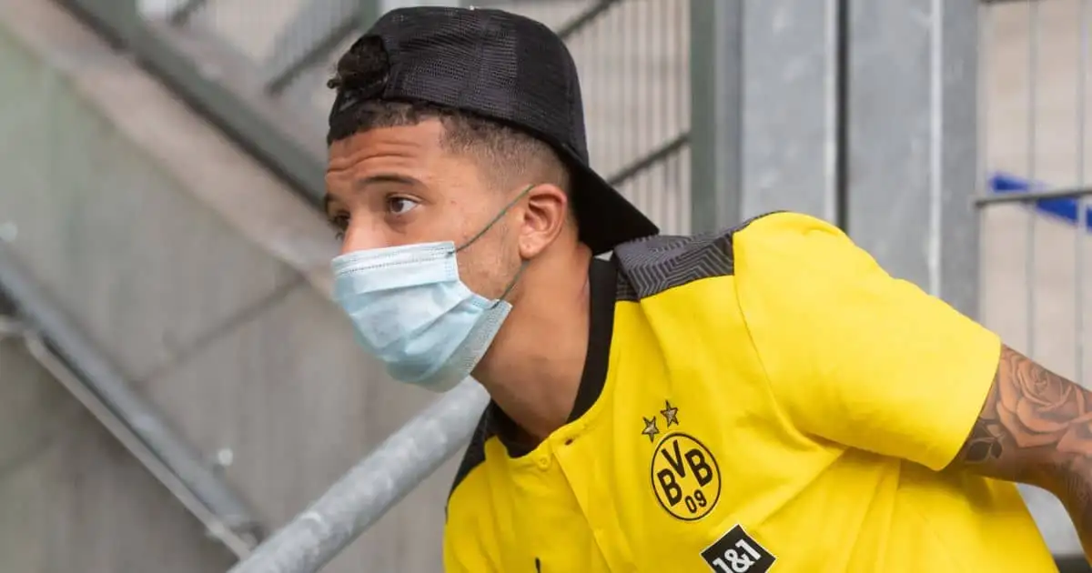 Jadon Sancho face mask, Borussia Dortmund