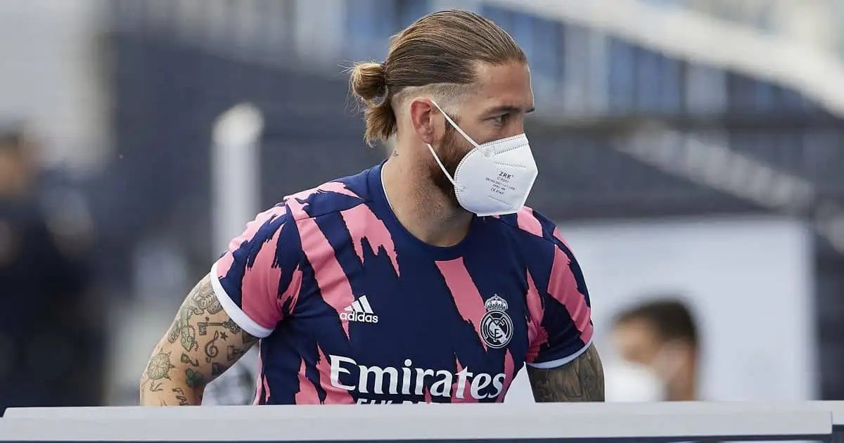 Sergio Ramos mask Real Madrid training TEAMtalk