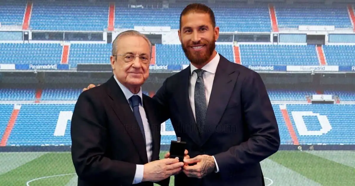 Sergio Ramos, Florentino Perez Real Madrid farewell June 2021