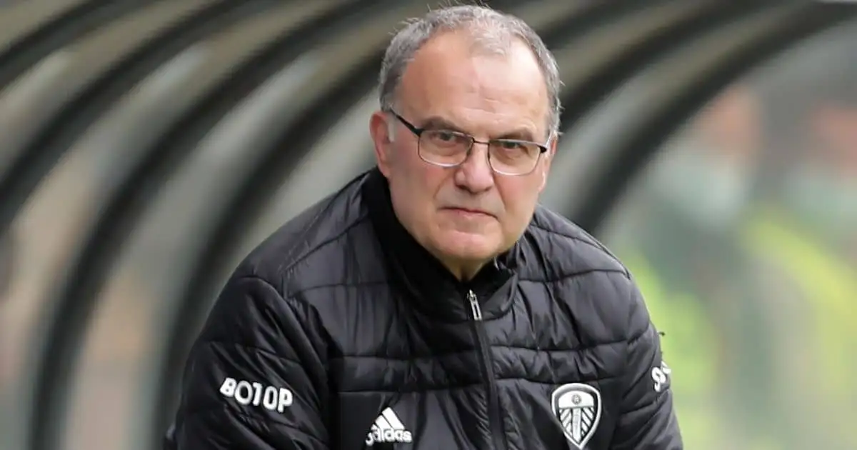 Marcelo Bielsa, Leeds manager watches on against West Brom, 23/05/2021, TEAMtalk