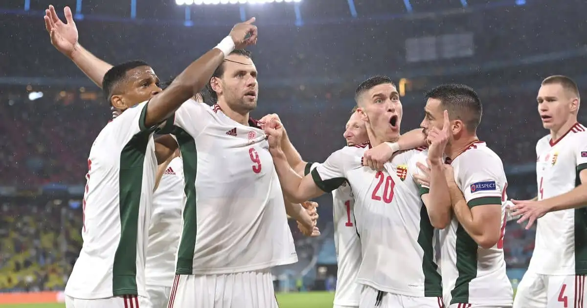 Attila Szalai, Adam Szalai celebrate Germany v Hungary Euro 2020