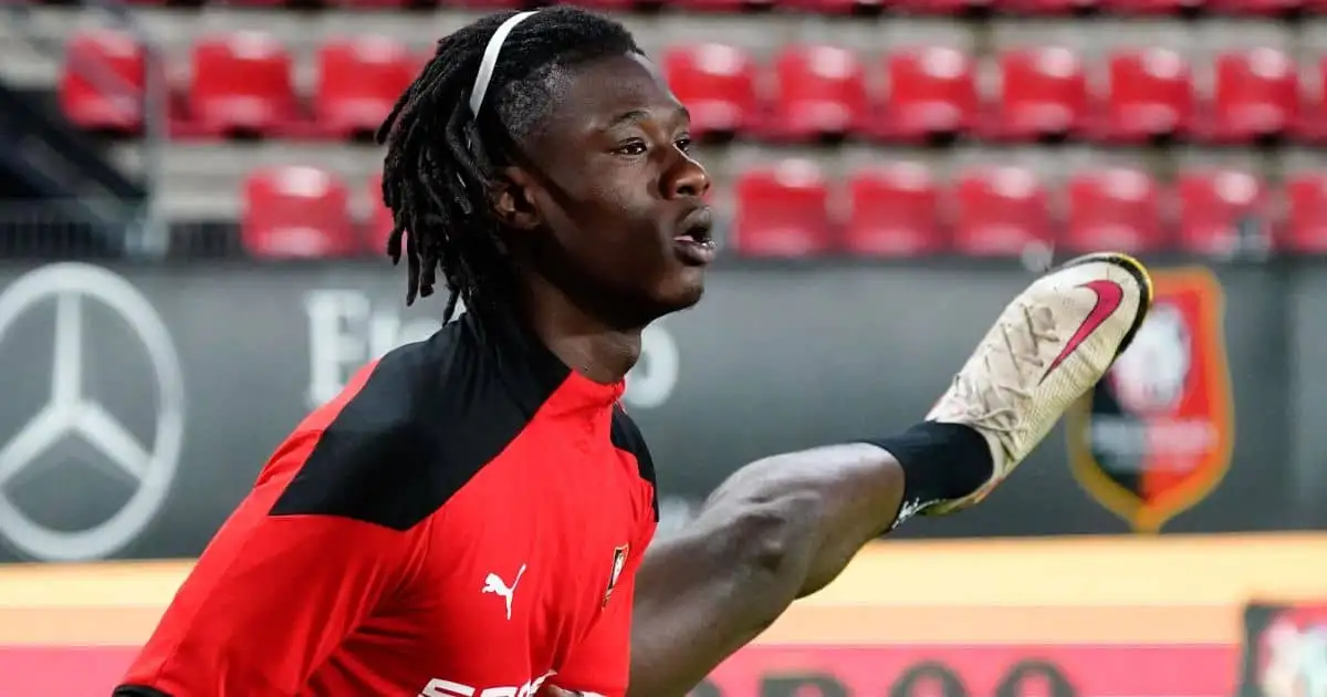 Eduardo Camavinga Rennes star warms up