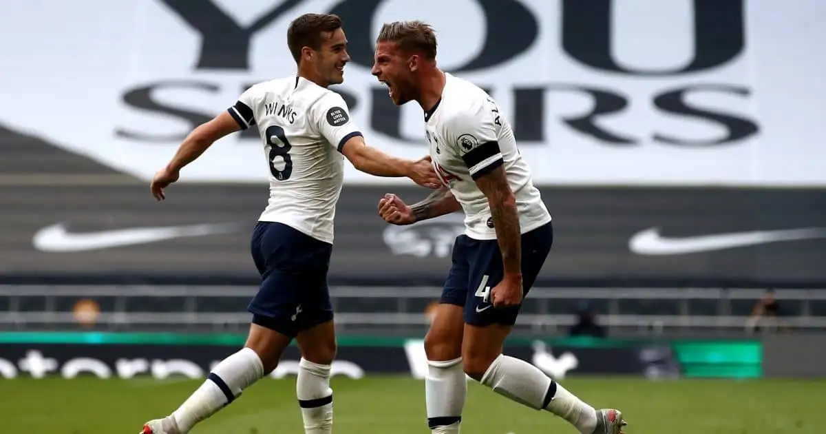 Toby Alderweireld, Harry Winks Tottenham v Arsenal July 2020