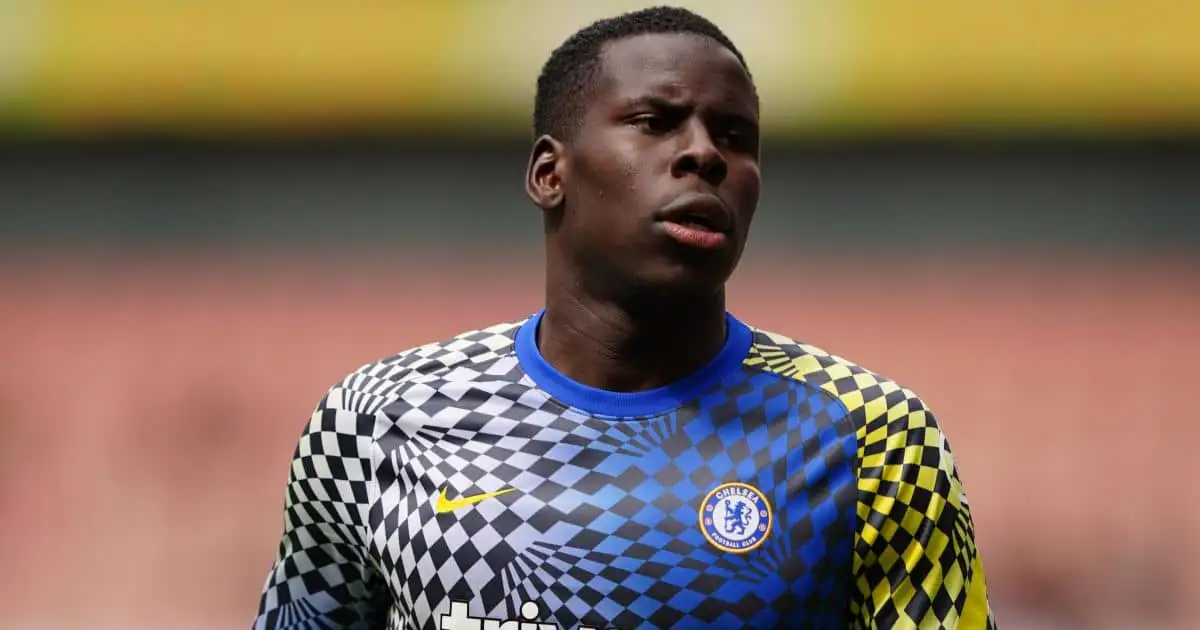 Kurt Zouma during the warm up before The Mind Series match at Emirates Stadium, London