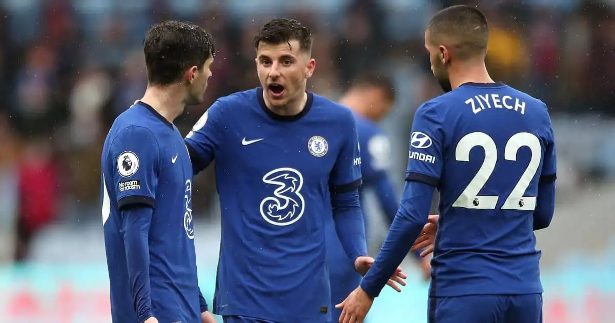 Christian Pulisic, Mason Mount, Hakim Ziyech of Chelsea