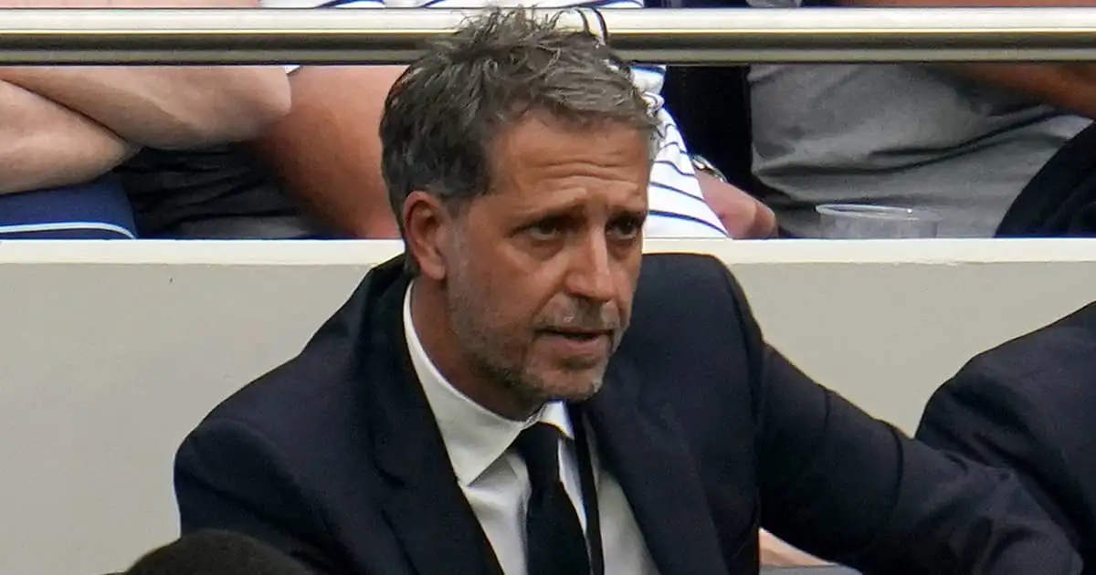 Tottenham director of football Fabio Paratici watching his side from the touchline
