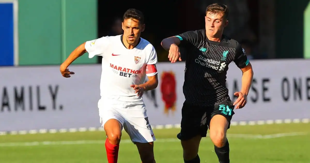 Ben Woodburn of Liverpool, Jesus Navas of Sevilla