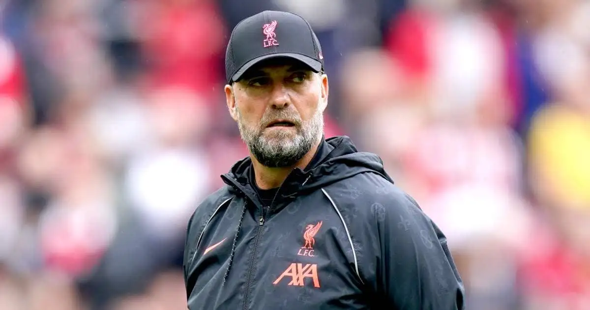 Jurgen Klopp on touchline before Liverpool v Burnley August 2021