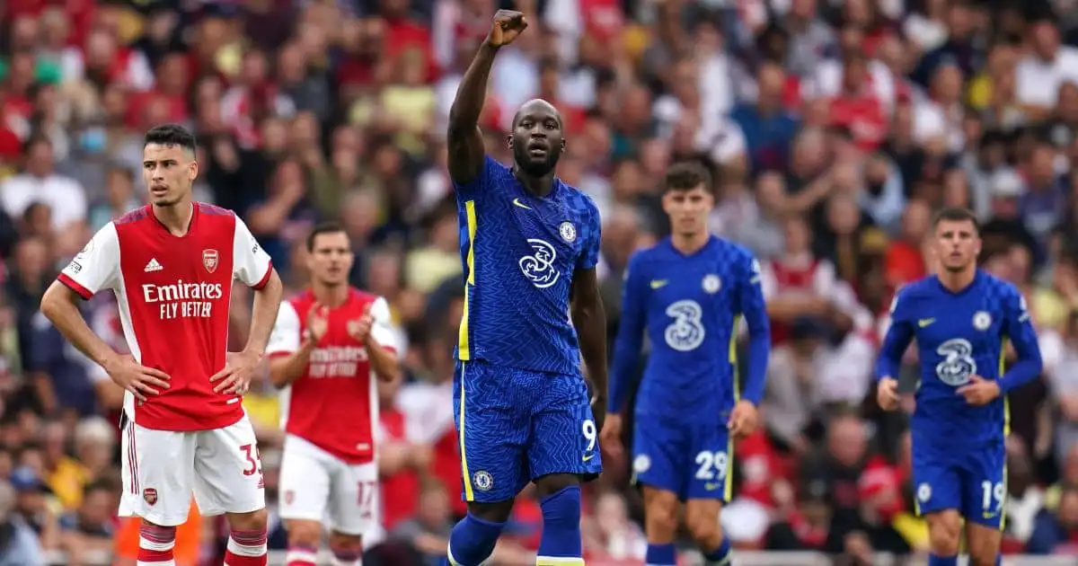 Chelsea striker Romelu Lukaku celebrates