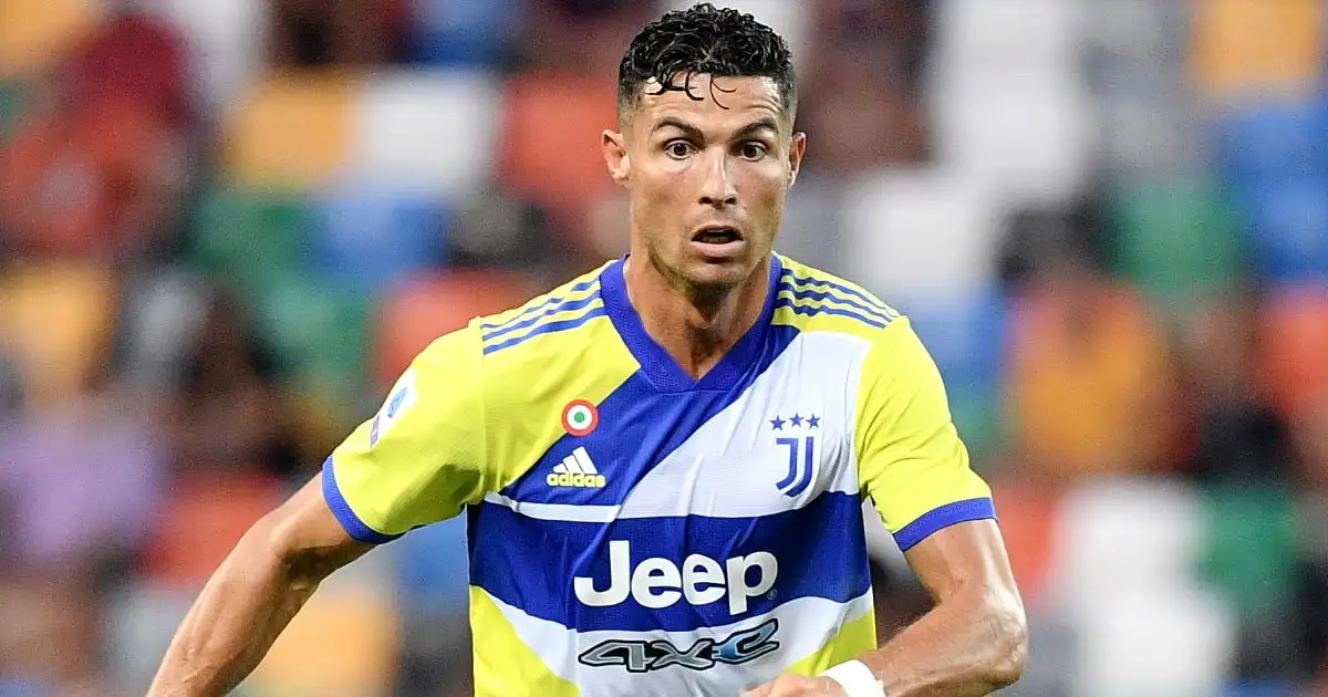 Cristiano Ronaldo of Juventus FC in action during the Serie A football match between Udinese Calcio and Juventus FC at stadio Friuli in Udine