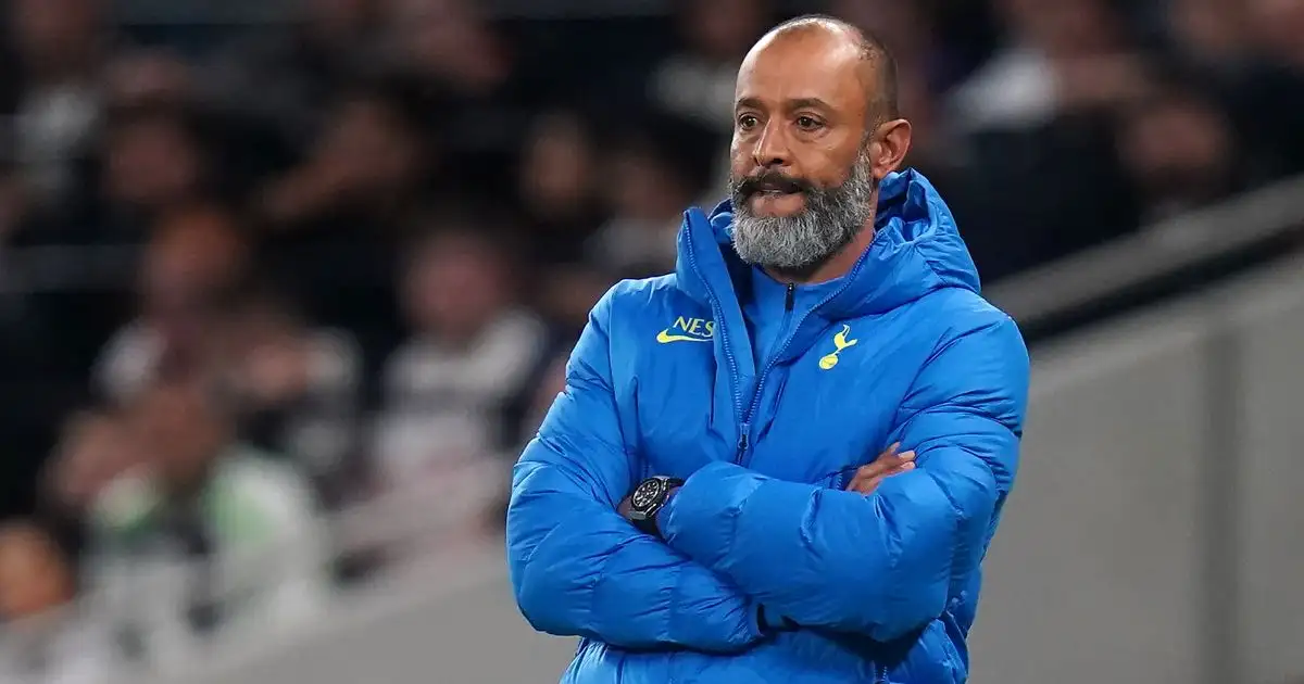 Nuno Espirito Santo Tottenham boss looks on