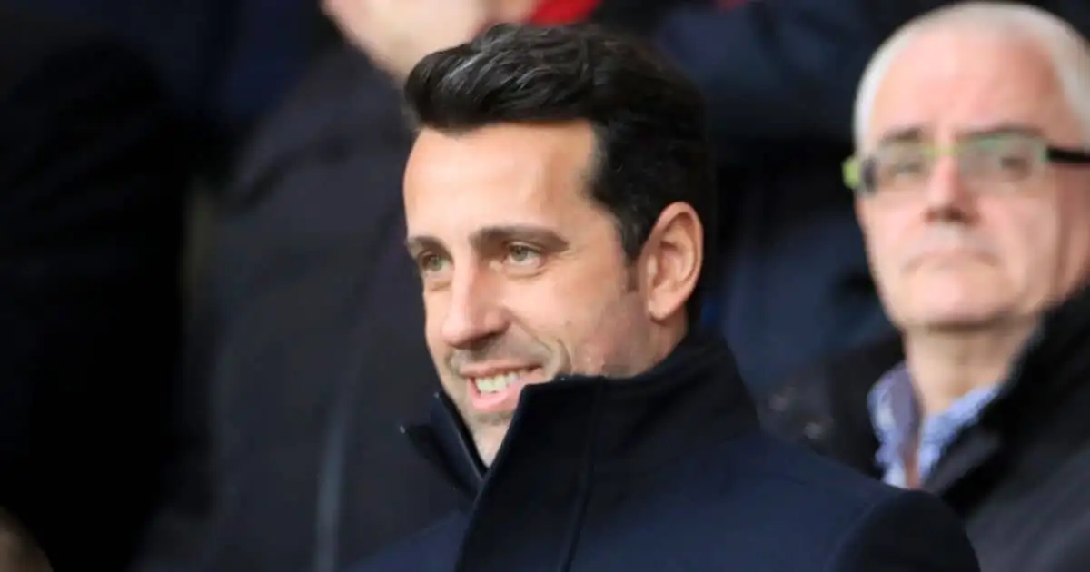 Edu in the stands at Premier League game between Burnley and Arsenal