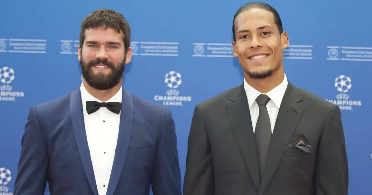 Alisson Becker, Virgil van Dijk at 2019/2020 UEFA Champions League Group Stage Draw and Player of the Year Awards