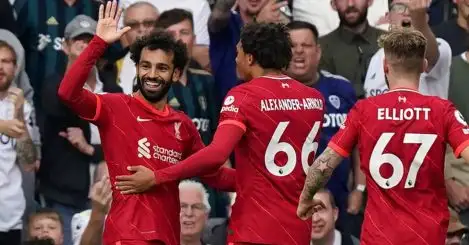 Salah not the only standout on landmark occasion as Liverpool earn controlling win over 10-man Leeds – player ratings