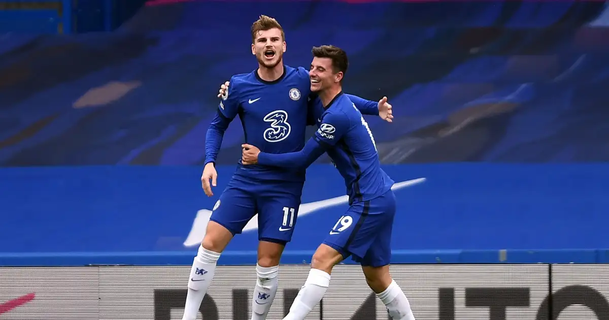 Mason Mount with Chelsea team-mate Timo Werner