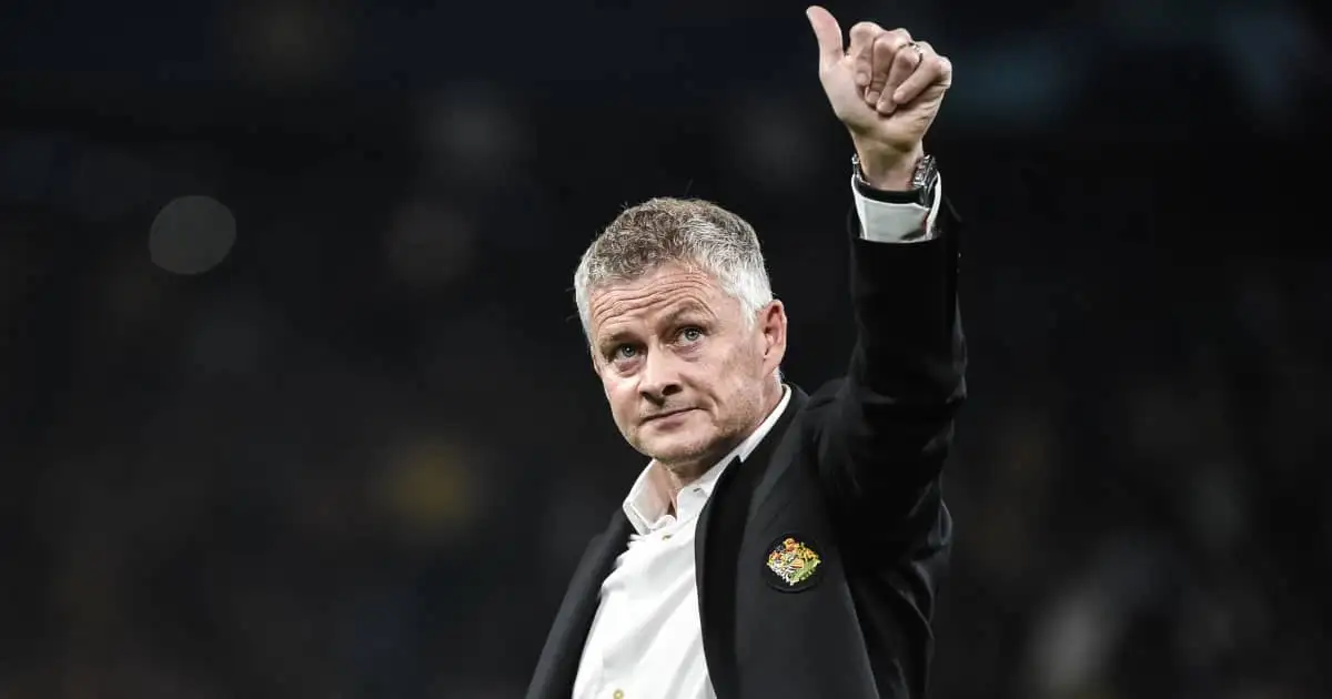 Man Utd manager Ole Gunnar Solskjaer giving a thumbs up 2021