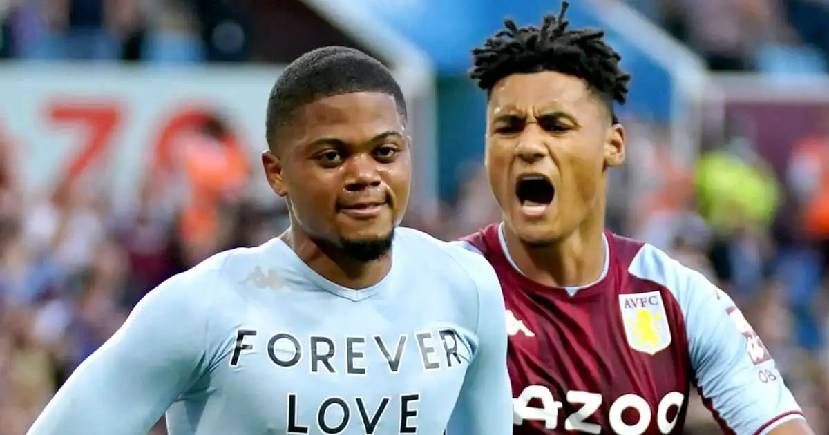 Leon Bailey and Ollie Watkins celebrate Aston Villa goal