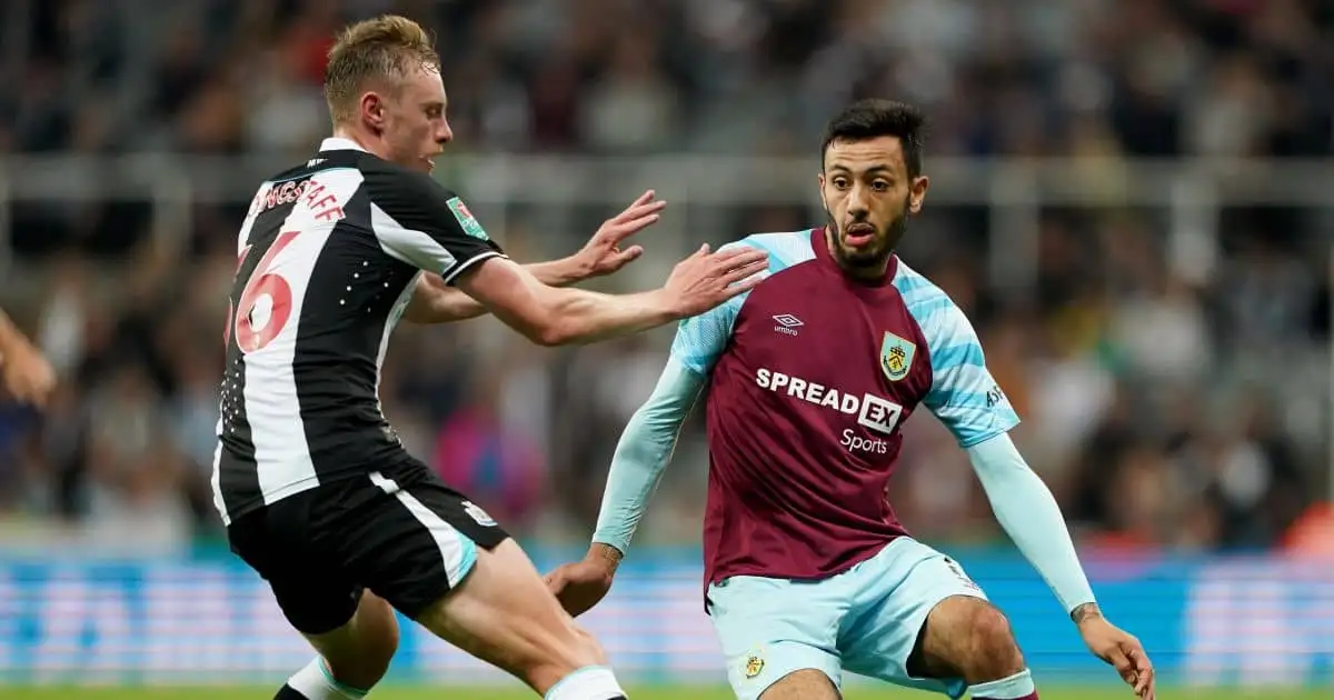 Dwight McNeil, Sean Longstaff, Newcastle v Burnley August 2021