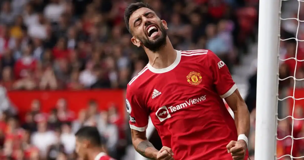 Bruno Fernandes shows his frustration for Manchester United during the Premier League clash at Old Trafford against Newcastle