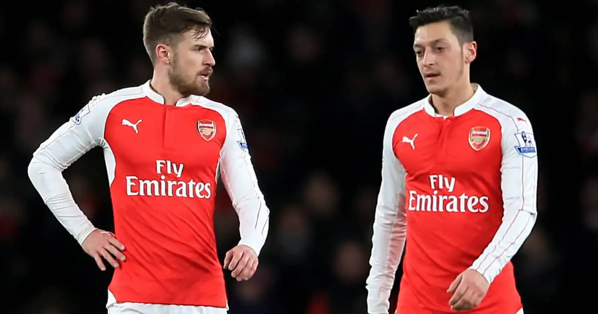 Former Arsenal pair Aaron Ramsey and Mesut Ozil in 2016