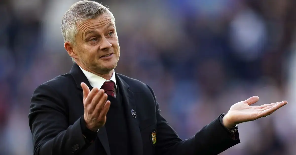 Ole Gunnar Solskjaer reacts after Manchester United lose to Leicester, October 2021