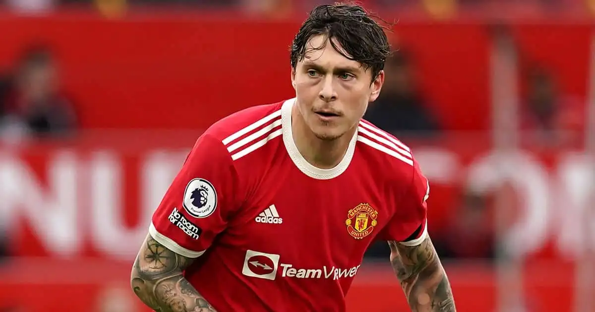 Manchester United's Victor Lindelof in action during the Premier League match against Everton at Old Trafford