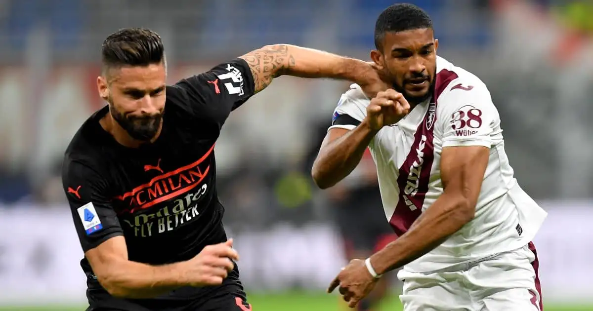 Olivier Giroud, Gleison Bremer, Torino Serie A clash with AC Milan