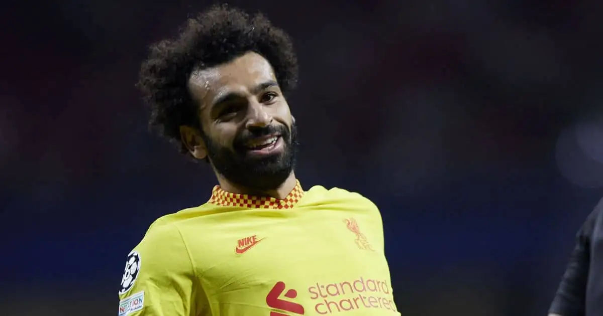 Mohamed Salah in action for Liverpool in the Champions League at the Wanda Metropolitano