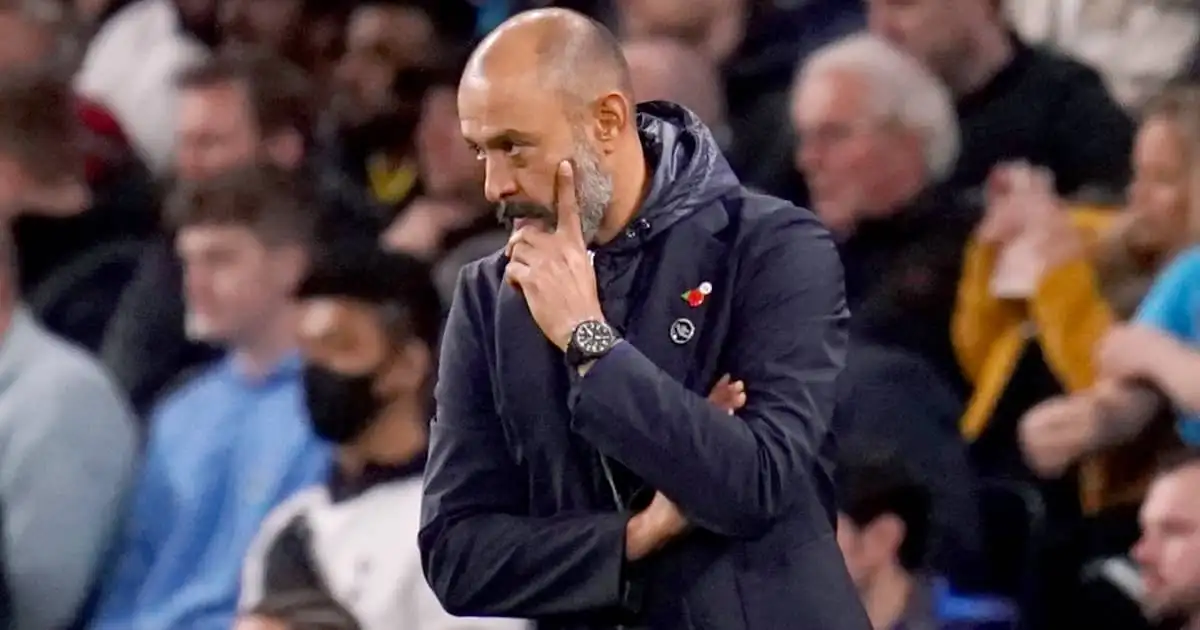 Tottenham manager Nuno Espirito Santo during their 3-0 defeat to Manchester United