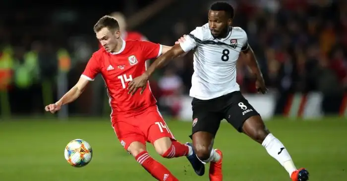 Ryan Hedges in action for Wales