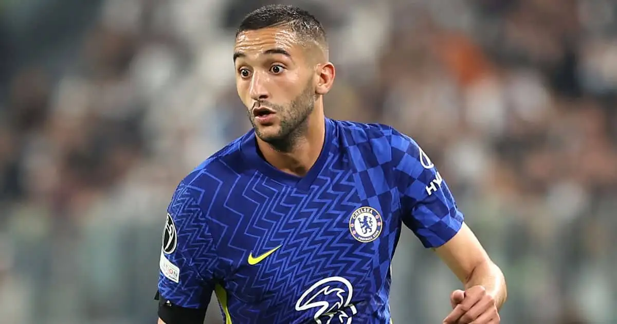 Hakim Ziyech, Chelsea winger in Champions League action against Malmo